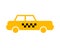 Taxi car sign. Yellow auto icon. Vector symbol