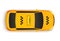 Taxi car top view cab. Vector yellow taxi car illustration vehicle