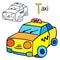 Taxi. Coloring book page