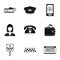 Taxi custom icons set, simple style