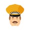 Taxi driver sleeping emoji. Cabbie asleep emotions avatar. Cabdriver dormant. Vector illustration