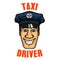 Taxi driver in uniform peaked cap