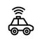 Taxi driverless horse vector. Isolated contour symbol illustration