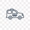 Taxi Facing Left vector icon isolated on transparent background, linear Taxi Facing Left transparency concept can be used web and