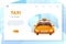 Taxi flat vector landing page template