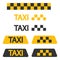 Taxi icon set. Driver sticker symbol. People transport sign vector