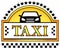 Taxi icon with star and car silhouette