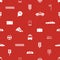 Taxi icons red seamless pattern