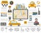 Taxi infographic template. Flat design