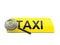 Taxi light with magnifying glass