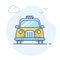 Taxi line vector icon, cab outline illustration.
