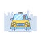 Taxi line vector icon, cab outline illustration.