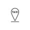 Taxi location pin line icon