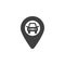 Taxi location pin vector icon