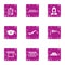 Taxi rank icons set, grunge style