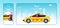 Taxi responsive landing page flat color vector template