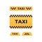 Taxi service concept. Vector flat illustration set. Collection of signboards and text. Design element for banner, poster, ui, web