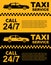 Taxi service design over yellow and black background. Silhouette of car.