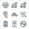 taxi service line icons. linear set. quality vector line set such as no smoking, app, card machine, feedback, taxi, radio,