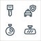 taxi service line icons. linear set. quality vector line set such as rearview mirror, stopwatch, taxi