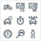 taxi service line icons. linear set. quality vector line set such as water, search, speedometer, sharing, stopwatch, schedule,