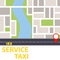 Taxi service. Location on the taxi map.