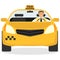 Taxi service vector icons. Taxi signs. Checkered taxi, car, passenger, transportation, trip