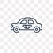 Taxi side vector icon isolated on transparent background, linear