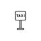 Taxi signpost line icon