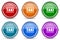 Taxi silver metallic glossy icons, set of modern design buttons for web, internet and mobile applications in 6 colors options