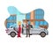 Taxi for Special Event Flat Isolated Illustration