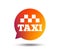 Taxi speech bubble sign icon. Public transport.