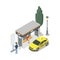 Taxi stop isometric 3D icon