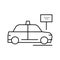 taxi stop motel line icon vector illustration