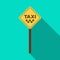 Taxi stop road sign. Parking zone for yellow taxi. Taxi station single icon in flat style vector symbol stock