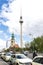 Taxi stop and telecommunications tower in Berlin, Germany