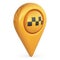 Taxi target map pointer. GPS locate symbol; 3D icon