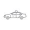 Taxi thin line icon concept. Taxi linear vector sign, symbol, illustration.