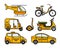 Taxi thin line icons