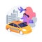 Taxi transfer abstract concept vector illustration.