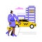 Taxi transfer abstract concept vector illustration.