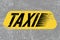 Taxi. Typographic retro grunge poster with textural background. Vector illustration.