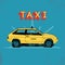 Taxi. Typographic retro grunge poster. Vector illustration.