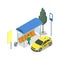 Taxi waiting station isometric 3D icon