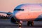 Taxiing aircraft on the main taxiway