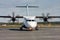 Taxiing turboprop aircraft from the runway