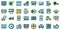 Taximeter icons set line color vector