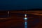Taxiway, side row lights at the night airport