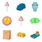 Taxy icons set, cartoon style