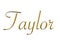 Taylor - Female name . Gold 3D icon on white background. Decorative font. Template, signature logo.